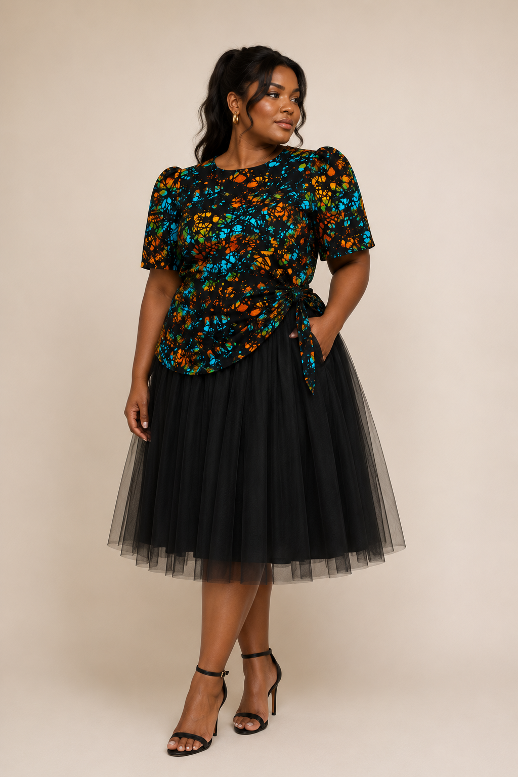 Twila Printed Top & Tulle Skirt Set